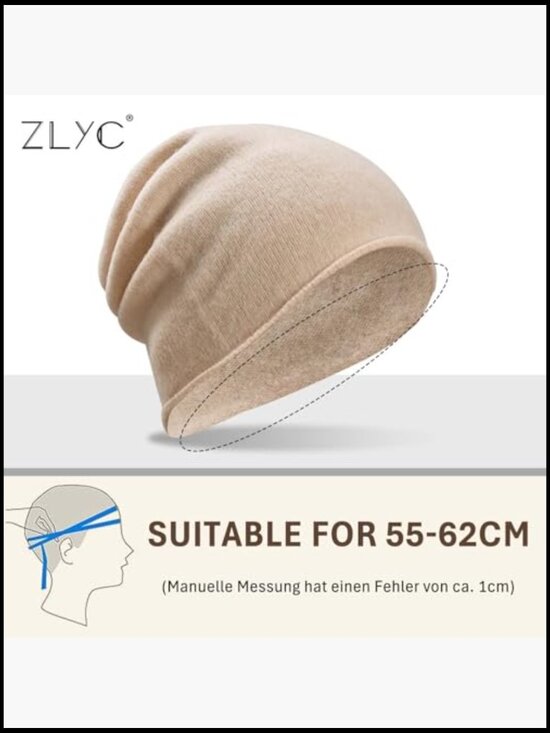 Pure Wool Slouchy Beanie Hat Seamless Knit Winter Skull Cap main image 7